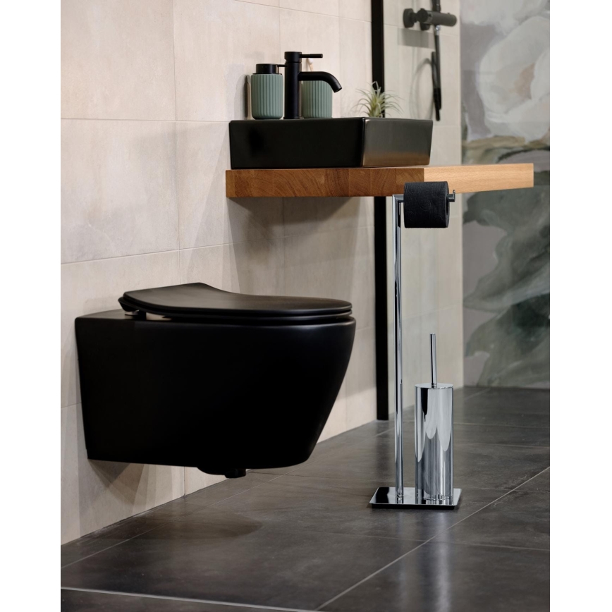 WENKO 18562100 - Βούρτσα WC RECCO 20 x 71,5 εκ. γυαλιστερό χρώμιο