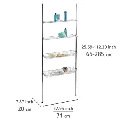 WENKO 18597100-Ραφιέρα 71x285 cm γυαλιστερό χρώμιο