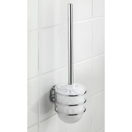 WENKO 18768100-WC σετ TURBO-LOC στρογγυλό ατσάλι 10x37,5 cm γυαλιστερό χρώμιο/λευκό