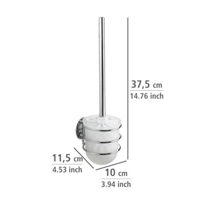 WENKO 18768100-WC σετ TURBO-LOC στρογγυλό ατσάλι 10x37,5 cm γυαλιστερό χρώμιο/λευκό