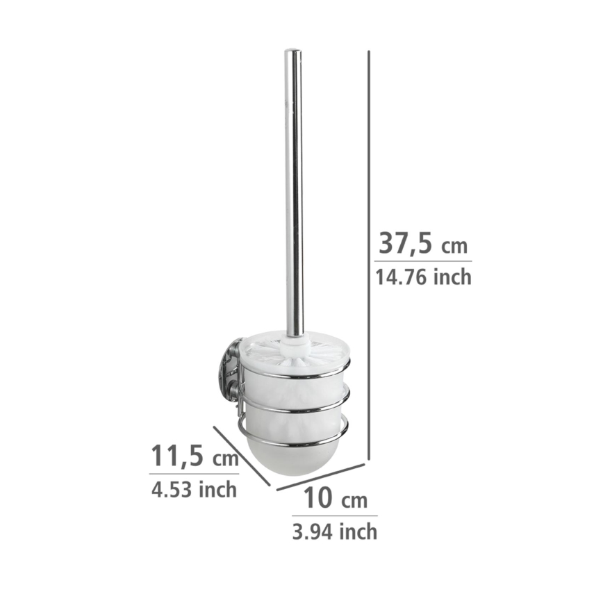 WENKO 18768100-WC σετ TURBO-LOC στρογγυλό ατσάλι 10x37,5 cm γυαλιστερό χρώμιο/λευκό