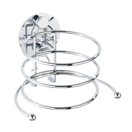 WENKO 18770100-Βάση για πιστολάκι TURBO-LOC, στρογγυλή ατσάλινη, 14x11,5 cm, γυαλιστερό χρώμιο