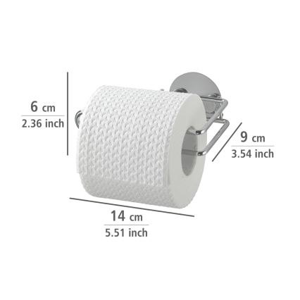 WENKO 18774100-Βάση για χαρτί υγείας TURBO-LOC, στρογγυλό ατσάλι, 14x9 cm, χρωμέ