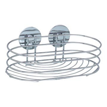 WENKO 18775100-Ράφι TURBO-LOC RUND, ατσάλι, 23,5x13,5 cm, γυαλιστερό χρώμιο