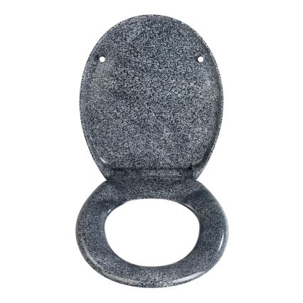 WENKO 18902100-WC Κάθισμα τουαλέτας OTTANA 44,5x37,5 cm γρανίτης/γκρι/ασημί