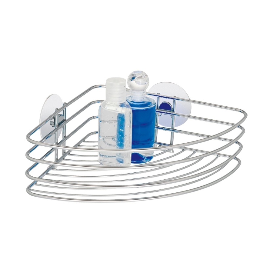 WENKO 18913100-Ράφι TURBO-LOC στρογγυλό από ατσάλι 26,5x20 cm γυαλιστερό χρώμιο