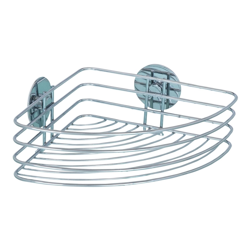 WENKO 18913100-Ράφι TURBO-LOC στρογγυλό από ατσάλι 26,5x20 cm γυαλιστερό χρώμιο