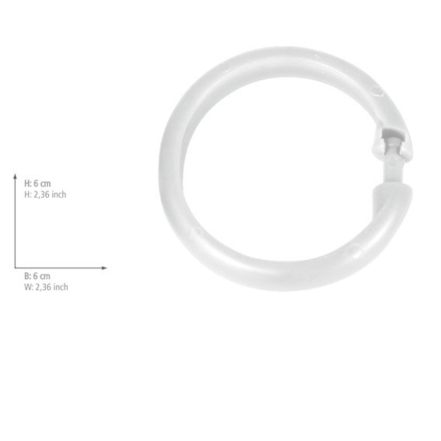 WENKO 19194100 - Κρίκοι για κουρτίνα ντους LYGE 6x6 cm λευκοί