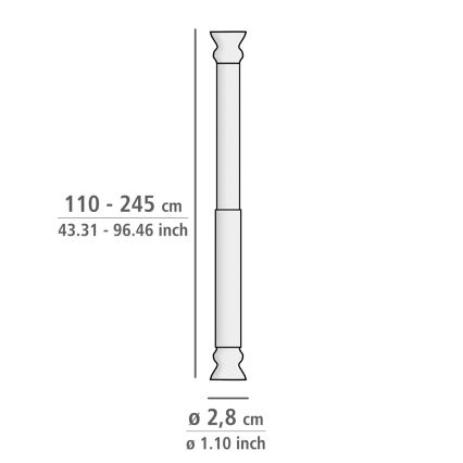 WENKO 19206100 - Ράβδος ντους FLEX 110 cm λευκή