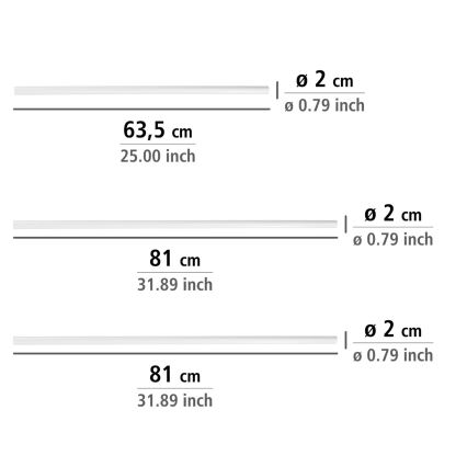WENKO 19214100 - Ράβδος UNIVERSAL 2x2 cm λευκή