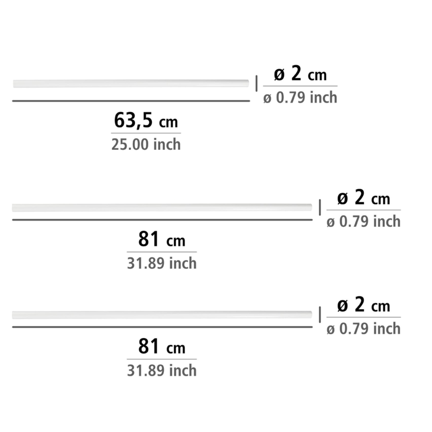 WENKO 19214100 - Ράβδος UNIVERSAL 2x2 cm λευκή