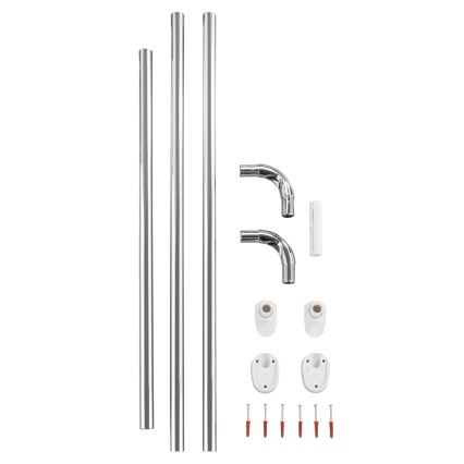 WENKO 19218100 - Ράβδος UNIVERSAL 2,5x2,5 cm χρώμιο/λευκό