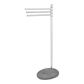 WENKO 19493100 - Βάση για πετσέτες PEBBLE STONE 38x84 cm γυαλιστερό χρώμιο/γκρι