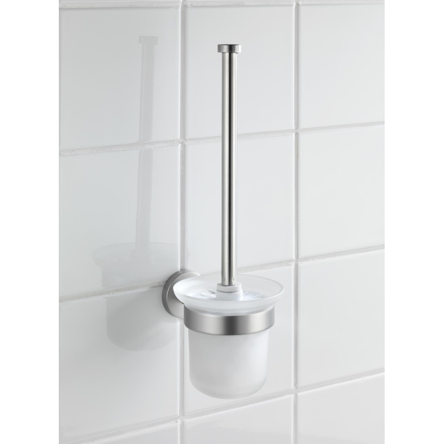 WENKO 19614100 - Βούρτσα WC BOSIO MATT 10x14 cm ανοξείδωτη/ασημί/σατινέ