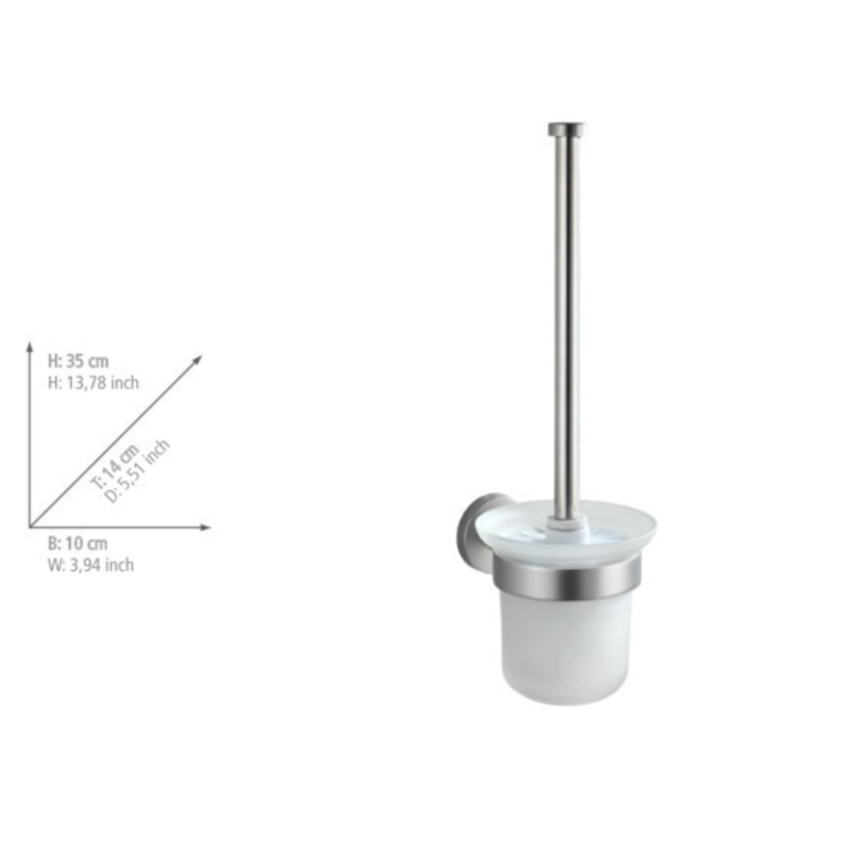 WENKO 19614100 - Βούρτσα WC BOSIO MATT 10x14 cm ανοξείδωτη/ασημί/σατινέ
