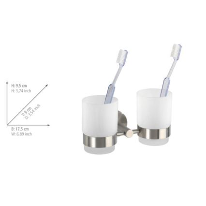 WENKO 19638100 - Βάση για οδοντόβουρτσες BOSIO MATT 17,5x9,5 cm ανοξείδωτο/ασημί