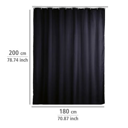 WENKO 20043100 - Κουρτίνα ντους 180x200 cm μαύρη