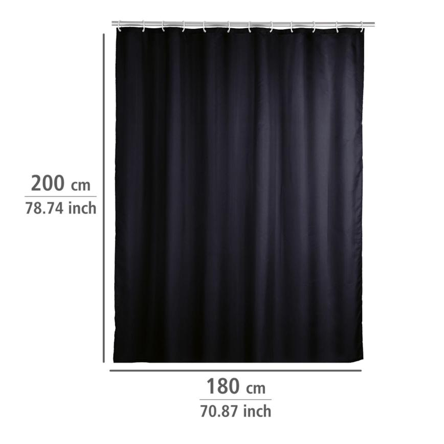 WENKO 20043100 - Κουρτίνα ντους 180x200 cm μαύρη