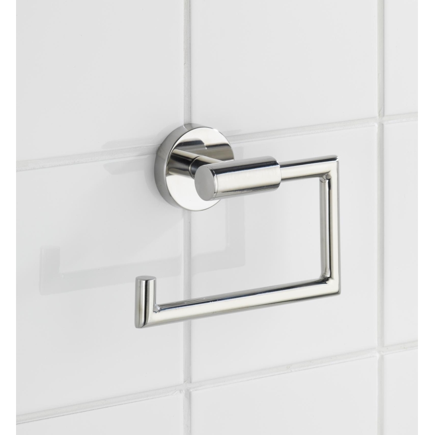 WENKO 20216100 - Βάση για χαρτί υγείας BOSIO SHINE 15x10,5 cm ανοξείδωτο/ασημί