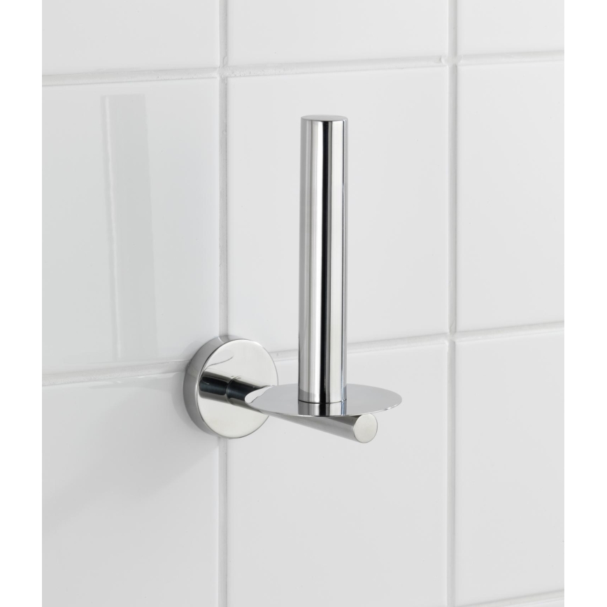 WENKO 20218100 - Βάση για χαρτί υγείας BOSIO SHINE 8x12,5 cm, ανοξείδωτο ατσάλι/ασημί