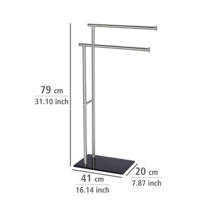 WENKO 20390100 - Βάση για πετσέτες LIMA 41x79 εκ. από ανοξείδωτο ατσάλι/σατινέ/μαύρο