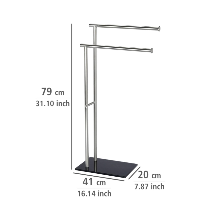 WENKO 20390100 - Βάση για πετσέτες LIMA 41x79 εκ. από ανοξείδωτο ατσάλι/σατινέ/μαύρο