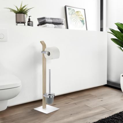 WENKO 20397100 - Βούρτσα τουαλέτας SAMONA 20x71,5 cm χρωμέ/καφέ/σατινέ