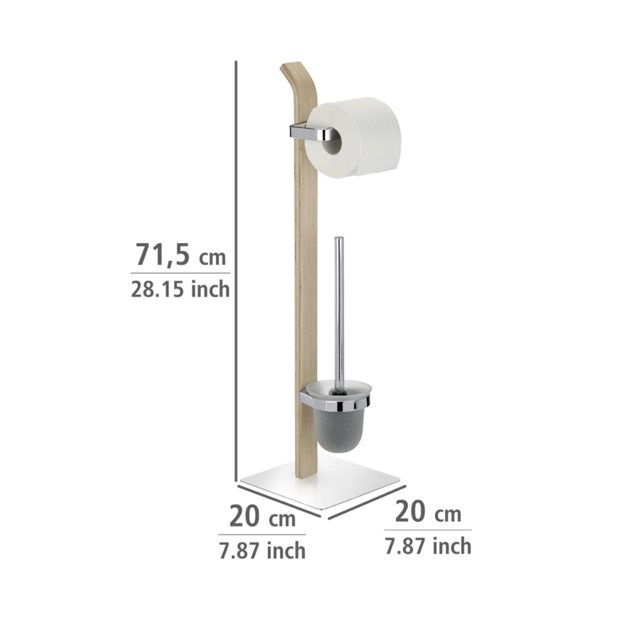 WENKO 20397100 - Βούρτσα τουαλέτας SAMONA 20x71,5 cm χρωμέ/καφέ/σατινέ