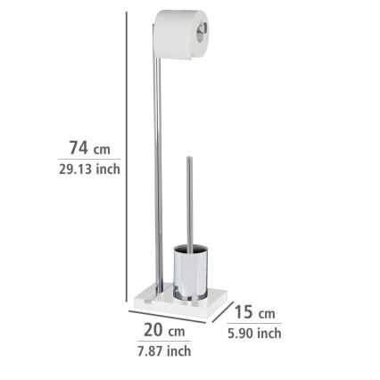 WENKO 20486100 - Βούρτσα WC NOBLE 20x74 cm χρωμέ/λευκή
