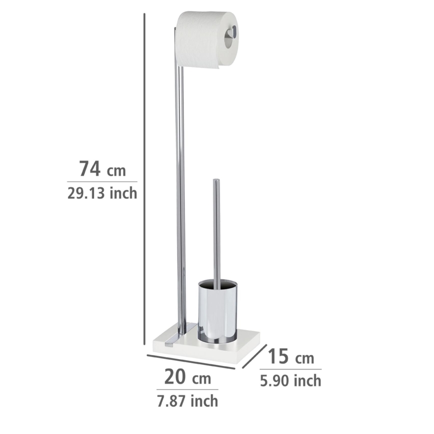 WENKO 20486100 - Βούρτσα WC NOBLE 20x74 cm χρωμέ/λευκή