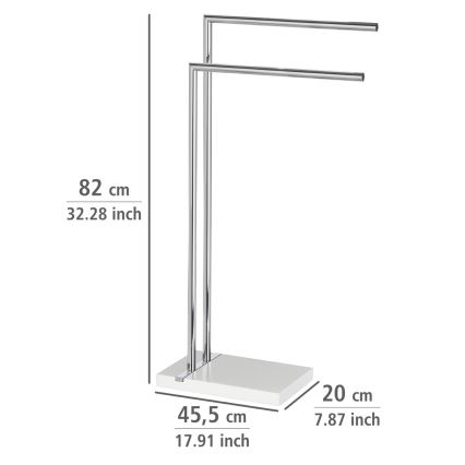 WENKO 20487100 - Επιδαπέδιο σταντ για πετσέτες NOBLE 45,5x82 cm γυαλισμένο χρώμιο/λευκό