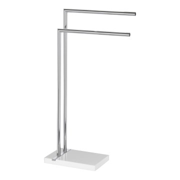 WENKO 20487100 - Επιδαπέδιο σταντ για πετσέτες NOBLE 45,5x82 cm γυαλισμένο χρώμιο/λευκό