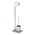 WENKO 20604100 - Βούρτσα τουαλέτας GRANIT 23x73,5 cm ανοξείδωτο/σατινέ/γκρι
