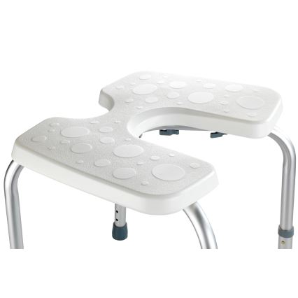 WENKO 206051100-Σκαμπό SECURA 46x53,5 εκ. λευκό/ασημί