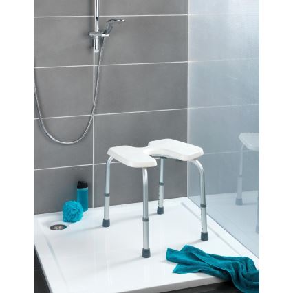 WENKO 206051100-Σκαμπό SECURA 46x53,5 εκ. λευκό/ασημί