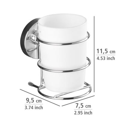 WENKO 20880100-Ποτηράκι VACUUM-LOC MILAZZO 7,5x11,5 cm γυαλιστερό. χρώμιο/λευκό