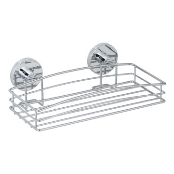 WENKO 20883100-Ράφι VACUUM-LOC RUND STAH 26x15,3 cm γυαλισμένο χρώμιο