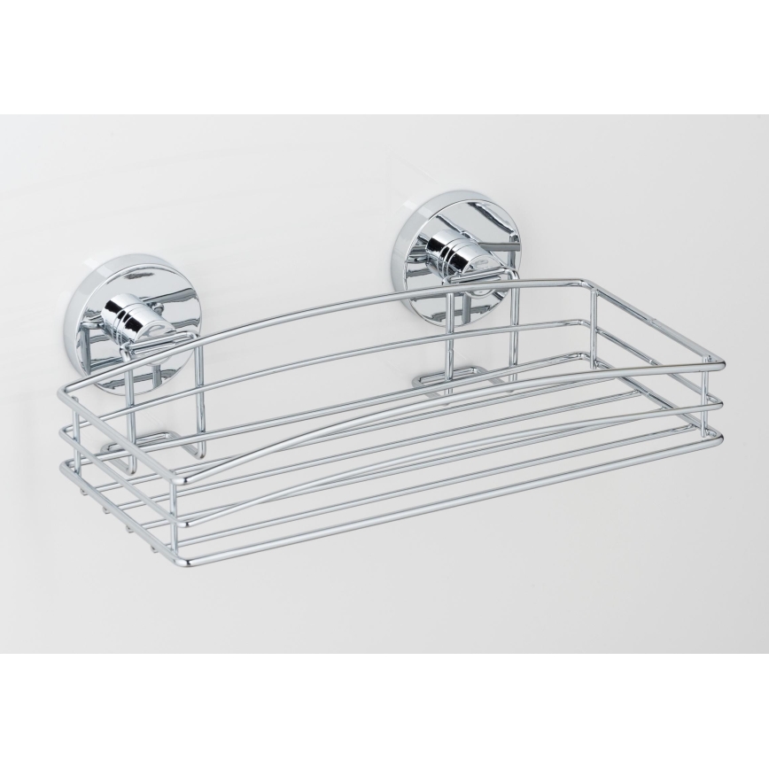 WENKO 20883100-Ράφι VACUUM-LOC RUND STAH 26x15,3 cm γυαλισμένο χρώμιο