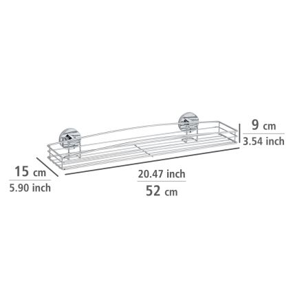 WENKO 20884100-Ράφι VACUUM-LOC MILAZZO 51x15,2 cm γυαλιστερό χρώμιο
