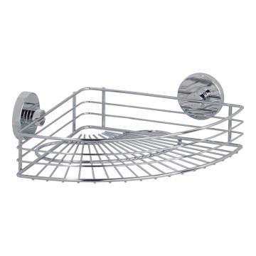 WENKO 20887100-Ράφι VACUUM-LOC, στρογγυλό, ατσάλι, 31 x 22,5 εκ., γυαλιστερό χρώμιο