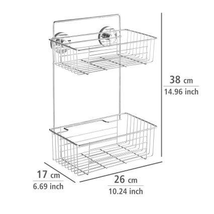 WENKO 20889100-Ραφιέρα VACUUM-LOC RUND STAH 26x38 cm γυαλιστερό χρώμιο