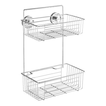 WENKO 20889100-Ραφιέρα VACUUM-LOC RUND STAH 26x38 cm γυαλιστερό χρώμιο