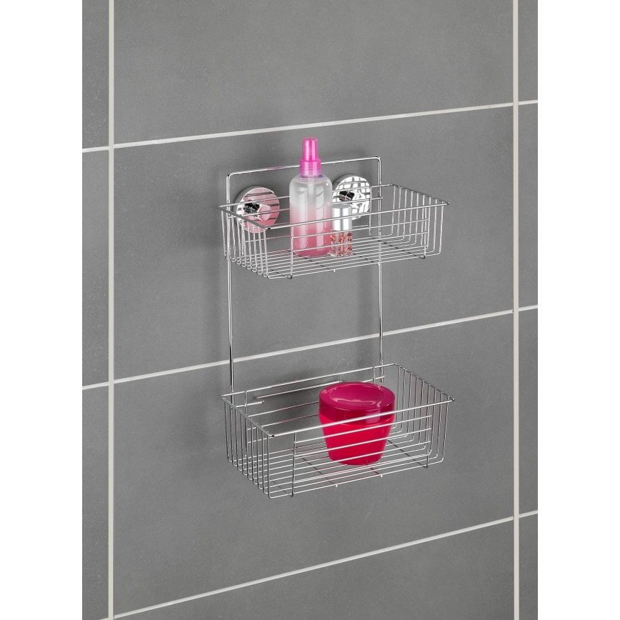 WENKO 20889100-Ραφιέρα VACUUM-LOC RUND STAH 26x38 cm γυαλιστερό χρώμιο