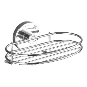 WENKO 20890100-Σαπουνοθήκη VACUUM-LOC MILAZZO 16,5x12 cm γυαλιστερό χρώμιο