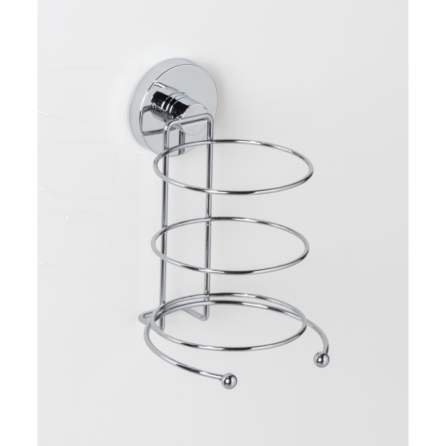 WENKO 20896100-Βάση για πιστολάκι VACUUM-LOC MILAZZO 12x17 cm γυαλιστερό χρώμιο