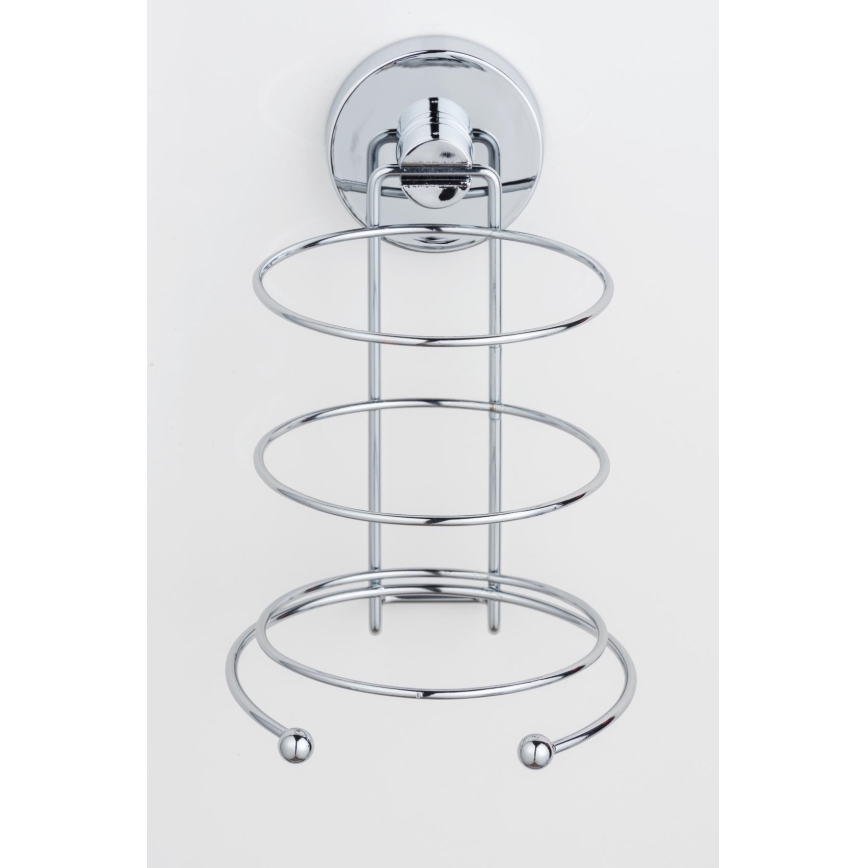 WENKO 20896100-Βάση για πιστολάκι VACUUM-LOC MILAZZO 12x17 cm γυαλιστερό χρώμιο