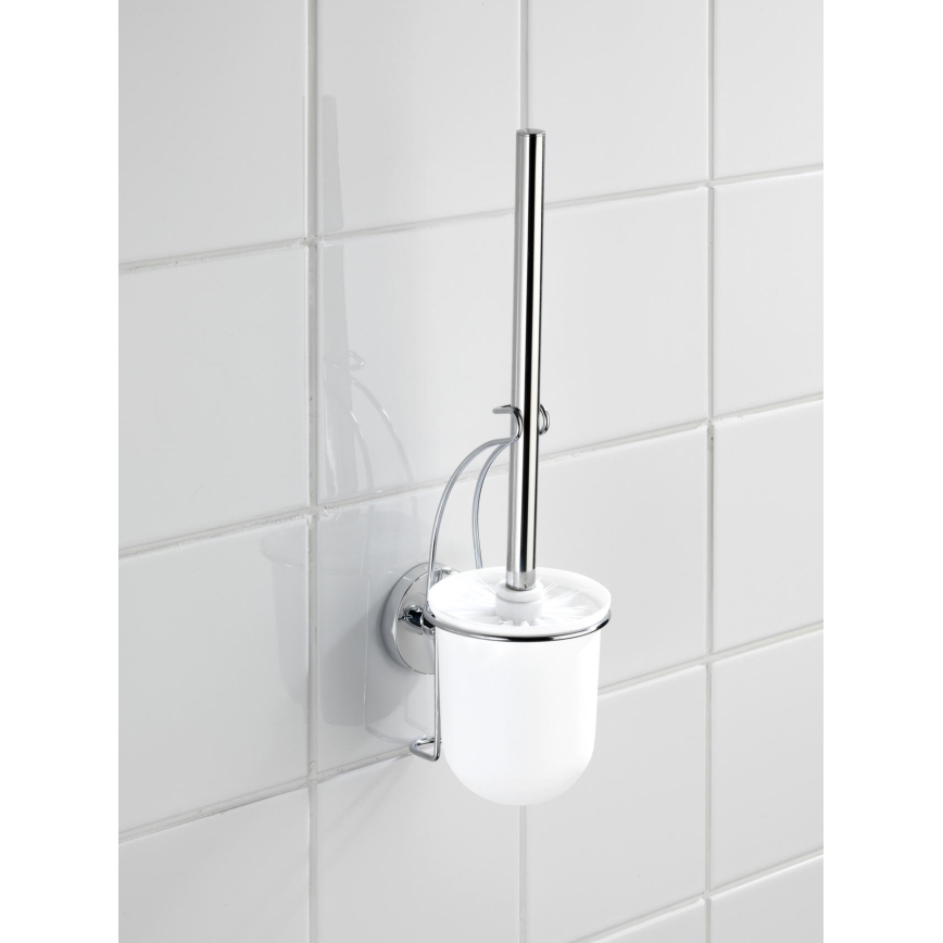 WENKO 20898100-WC βούρτσα VACUUM-LOC MILAZZO 10x34 cm ανοξείδωτο/γυαλιστερό χρώμιο/λευκό