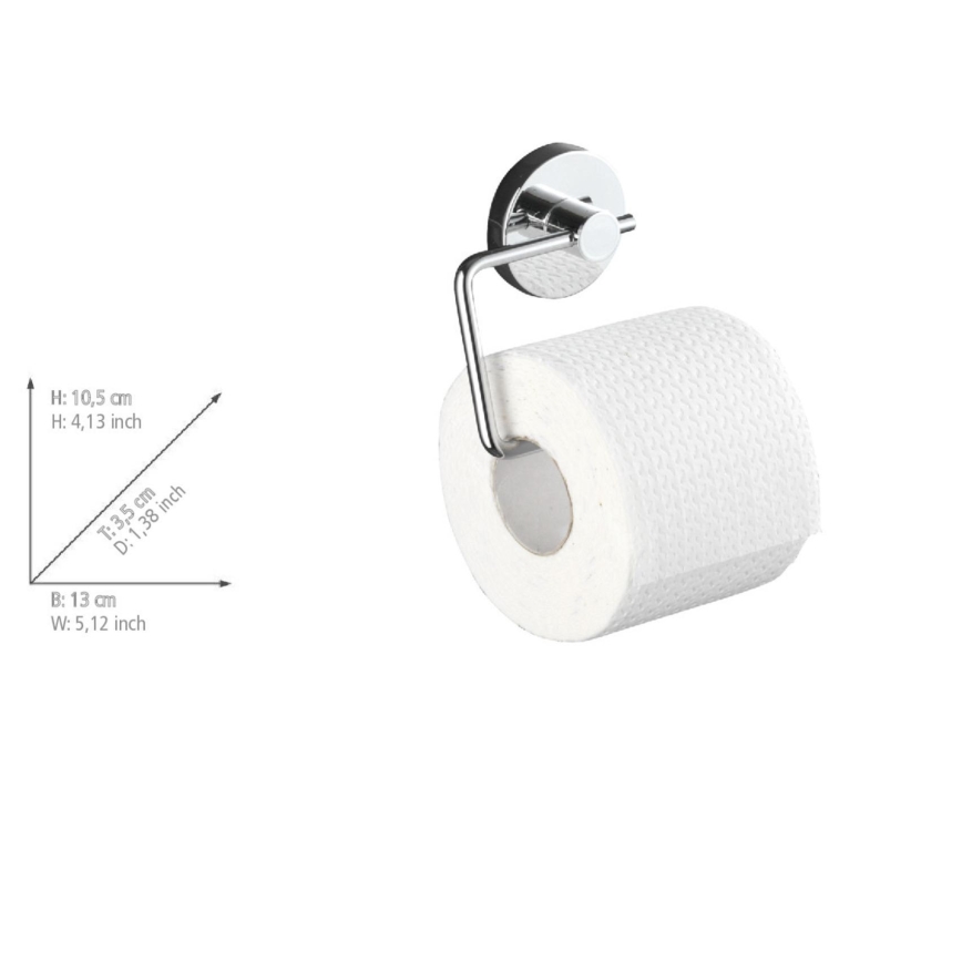 WENKO 20899100 - Θήκη για χαρτί υγείας VACUUM-LOC MILAZZO, 13 x 10,5 εκ., γυαλισμένο χρώμιο