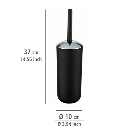 WENKO 21210100 - Βούρτσα WC BRASIL 10x37 cm μαύρη/γυαλιστερό χρώμιο