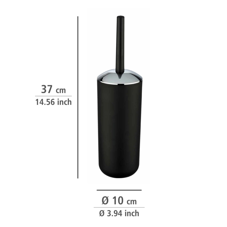 WENKO 21210100 - Βούρτσα WC BRASIL 10x37 cm μαύρη/γυαλιστερό χρώμιο